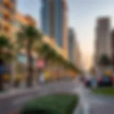 Panoramic View of the Boulevard A panoramic view of the Boulevard in Downtown Dubai showcasing its architectural beauty and vibrant atmosphere