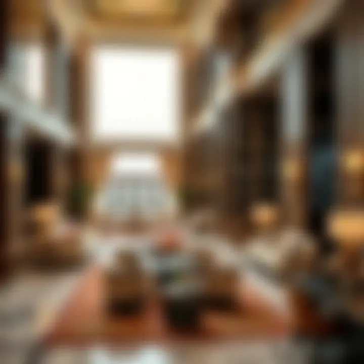Luxurious lobby area with elegant furnishings and intricate decor