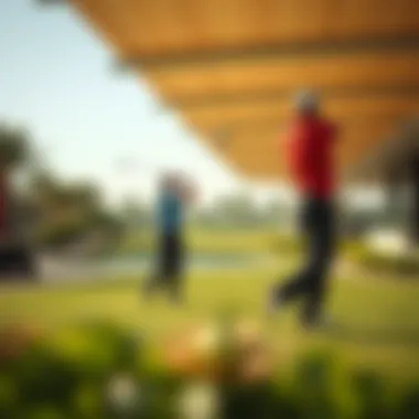 Golfers enjoying a round on an upscale course