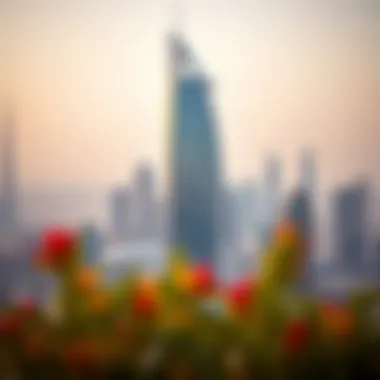 Jewel Tower Against Dubai's Iconic Skyline Panoramic view of Dubai skyline featuring Jewel Tower