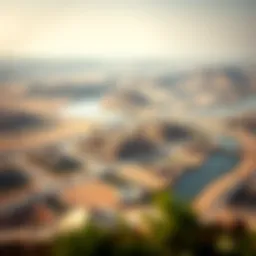 Aerial view showcasing the stunning landscape of Tilal Al Ghaf