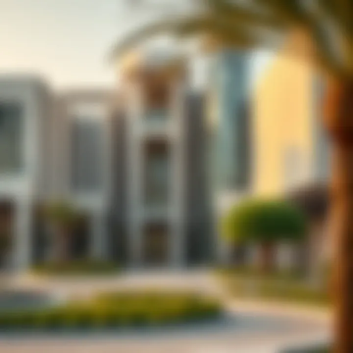Visual representation of urban planning elements in Tilal Al Ghaf