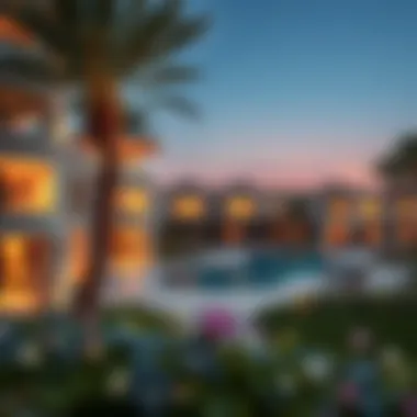 A picturesque view of a residential community in Dubai highlighting luxurious living spaces