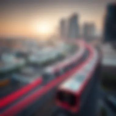 Aerial view of Dubai Metro Red Line