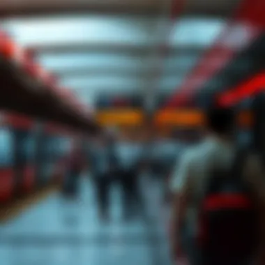 Commuters at a Red Line Station Station view with commuters at a Dubai Metro Red Line station