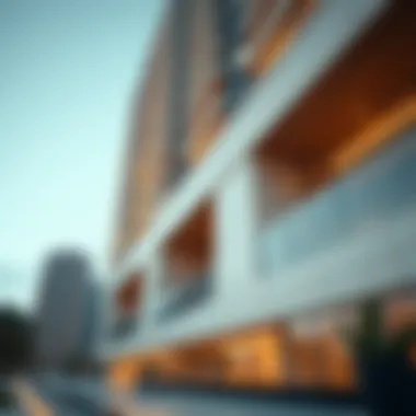 Architectural details of the Reem Tower's exterior design