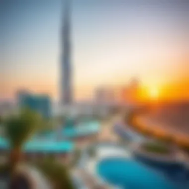 Stunning view of the Reem Tower against the Dubai skyline