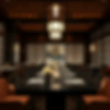 Elegant dining setting with traditional Japanese decor