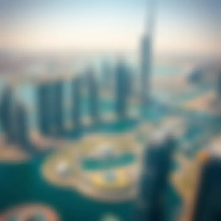 Aerial view showcasing the Dubai Marina skyline