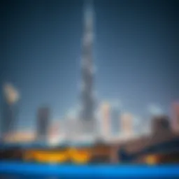 Burj Khalifa towering over the Dubai skyline