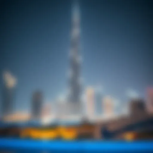 Burj Khalifa towering over the Dubai skyline
