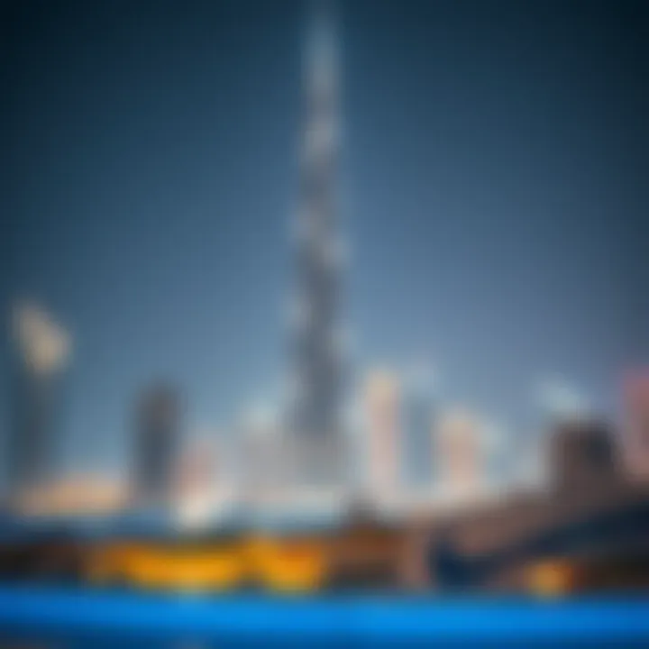 Burj Khalifa towering over the Dubai skyline