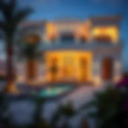 Luxurious villa exterior in Al Warqa