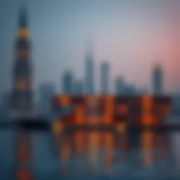 Luxurious waterfront villa overlooking the Dubai skyline