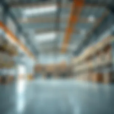 Interior layout of a warehouse showcasing storage efficiency