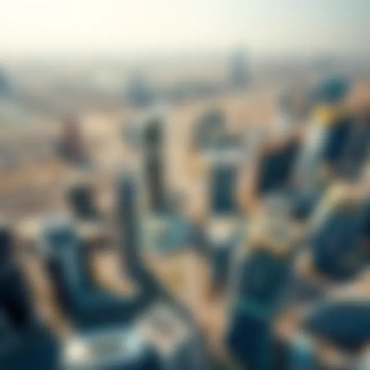 Aerial view of Dubai showcasing modern skyscrapers and facilities