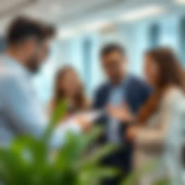 Team of professionals discussing facilities management strategies