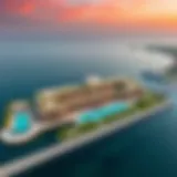 Aerial view of Five Palm Jumeirah Club showcasing luxurious architecture