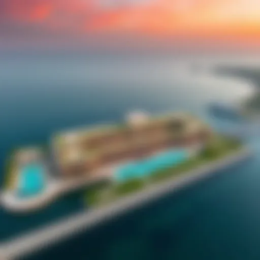 Aerial view of Five Palm Jumeirah Club showcasing luxurious architecture