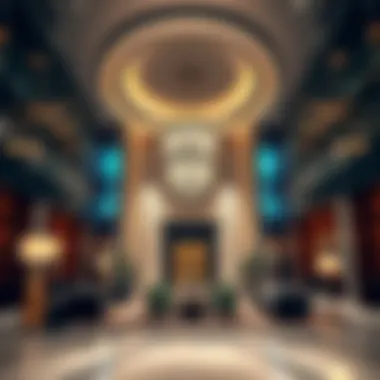 Luxurious lobby area of Funduq Al Saif highlighting modern decor and ambience