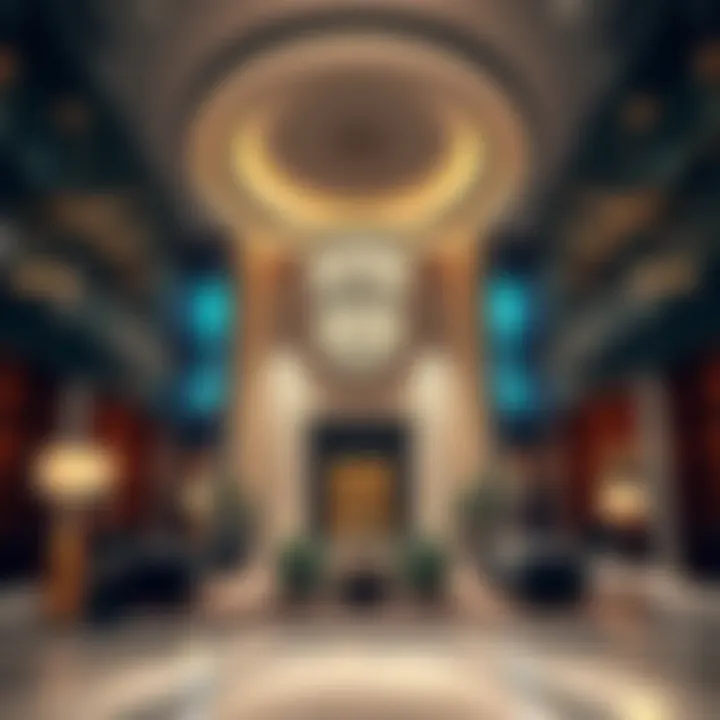 Luxurious lobby area of Funduq Al Saif highlighting modern decor and ambience
