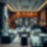 Modern furniture display in a shop