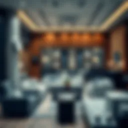 Modern furniture display in a shop