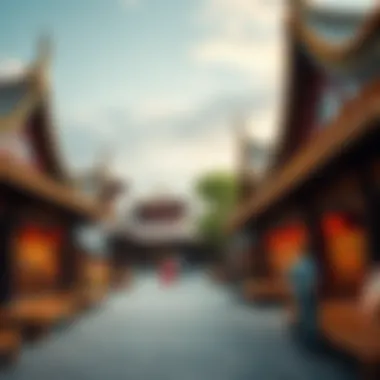 Showcasing Diverse Cultural Heritage Cultural pavilions showcasing diverse heritage and traditions.