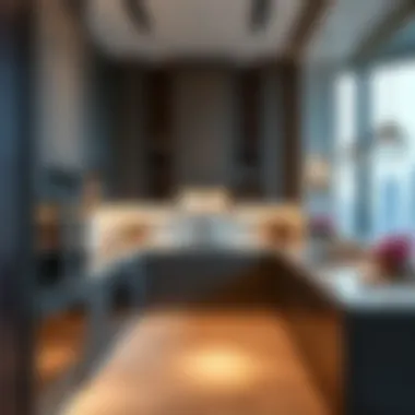 Gourmet kitchen featuring high-end appliances in a Dubai penthouse