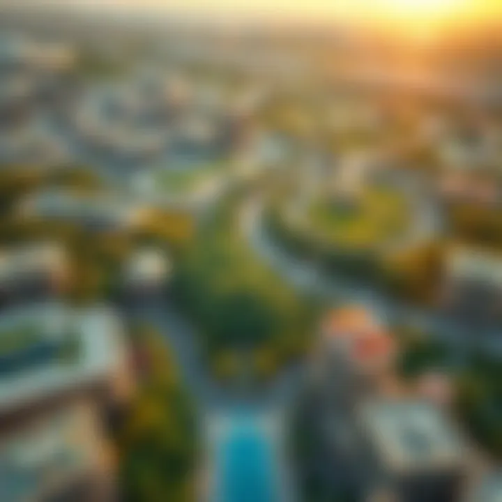 Aerial view of Green Mubazzarah showcasing its lush greenery and urban landscape