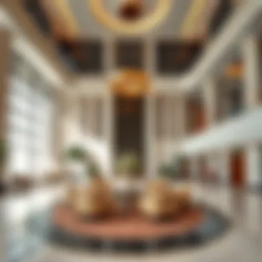 Elegant Lobby Design of Grosvenor Tower Luxurious lobby area of Grosvenor Tower with elegant design elements