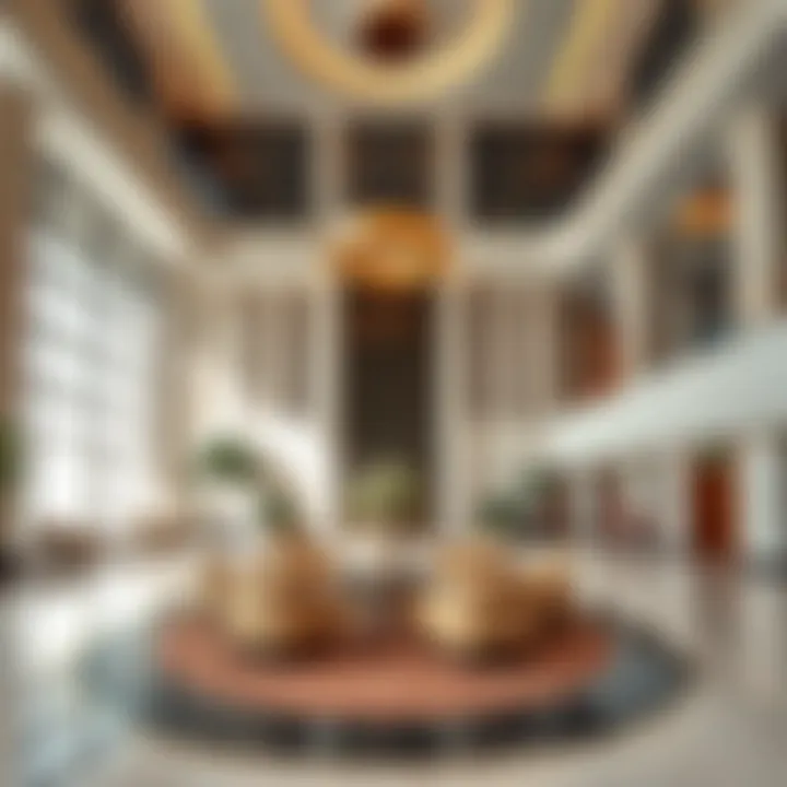 Elegant Lobby Design of Grosvenor Tower Luxurious lobby area of Grosvenor Tower with elegant design elements