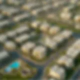 Aerial view of Hessa Views showcasing the residential layout