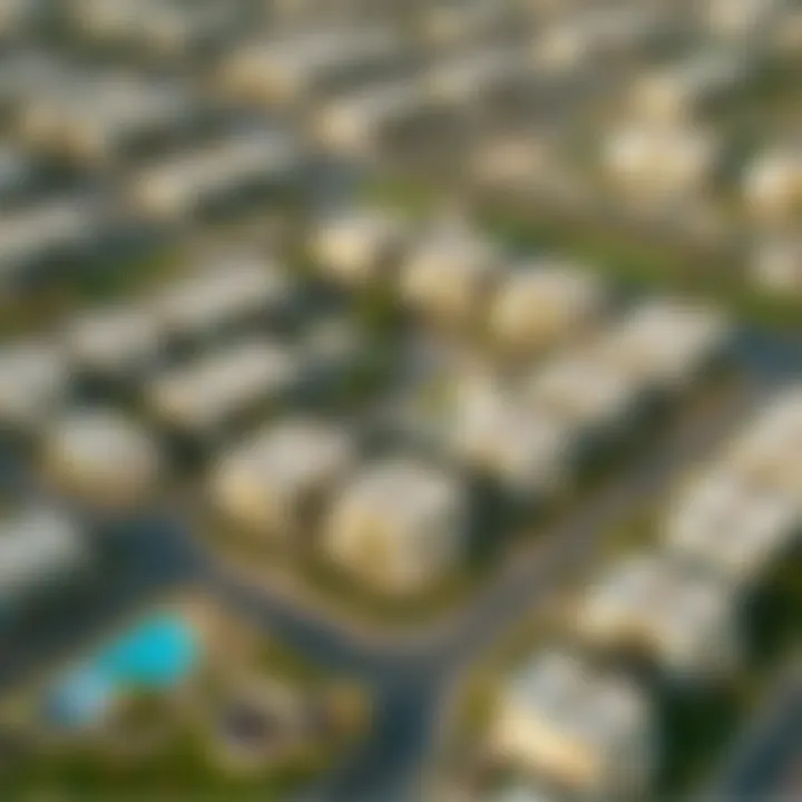 Aerial view of Hessa Views showcasing the residential layout