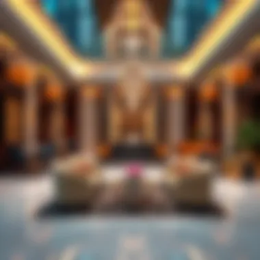 Ideal Accommodations for Business Professionals Business-friendly hotel lobby with modern design