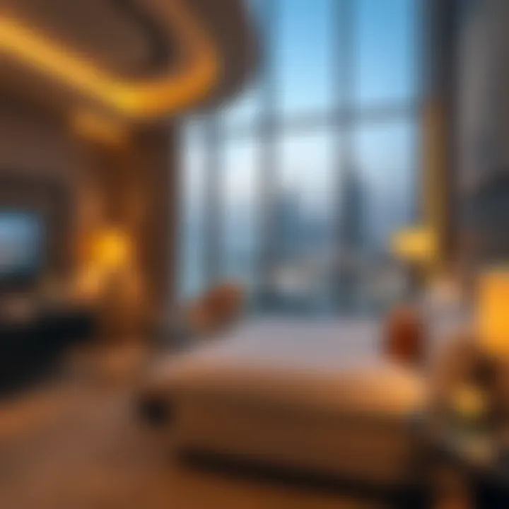 Experience Luxury in Dubai's Finest Hotels Luxurious hotel room with stunning view