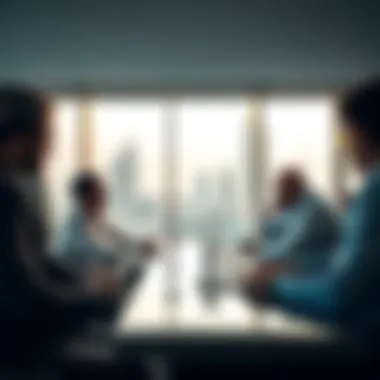 Real Estate Investment Discussion Investors discussing real estate opportunities in Dubai