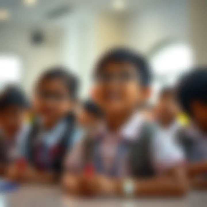Children participating in a school event