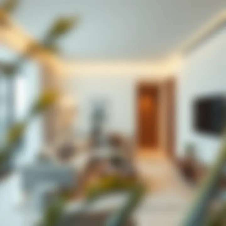 A modern 1 BHK apartment interior in Qusais