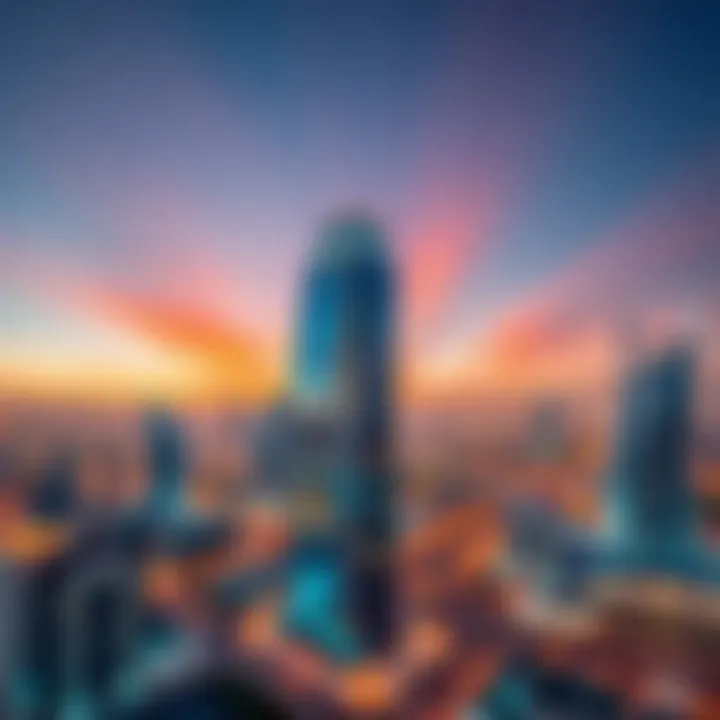 Aerial view of the Iridium Building situated in the vibrant Dubai skyline