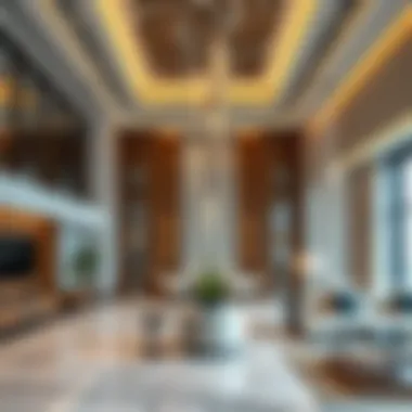 Luxurious interior spaces of the Iridium Building highlighting modern amenities