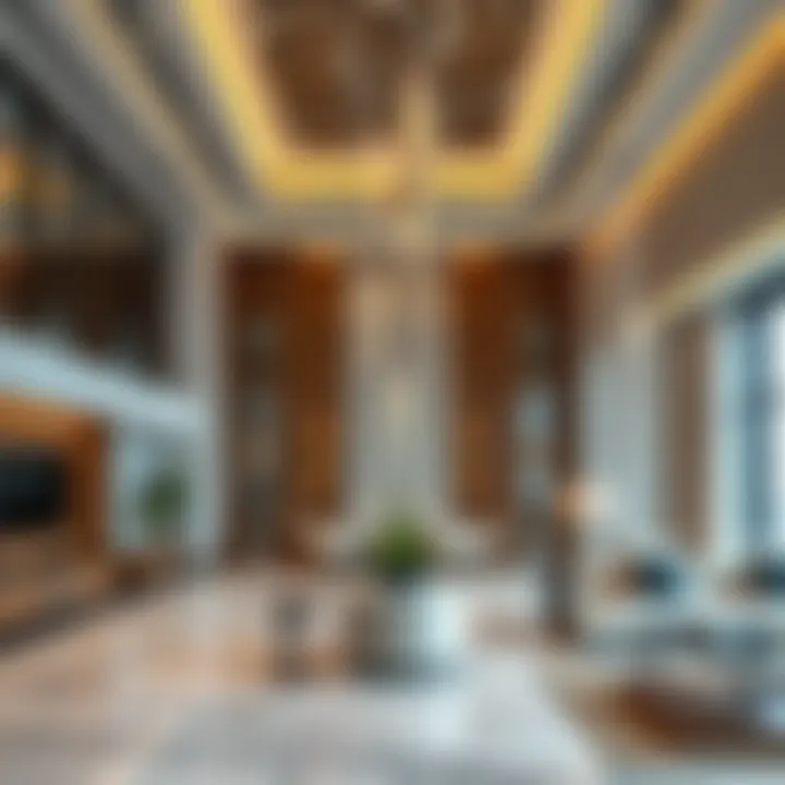 Luxurious interior spaces of the Iridium Building highlighting modern amenities