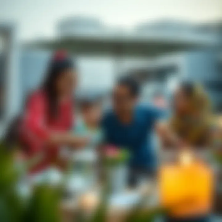 An expat family enjoying a community event in Dubai