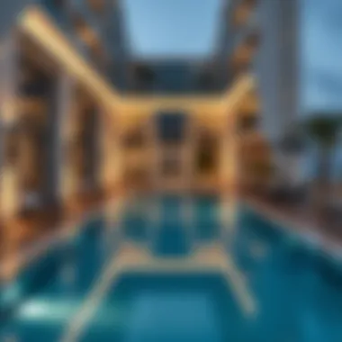 Amenities available in Marina hotel apartments, including pool and gym