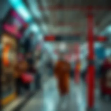 Dynamic Commuter Life in Dubai Metro Vibrant scene of commuters in a busy Dubai Metro station.