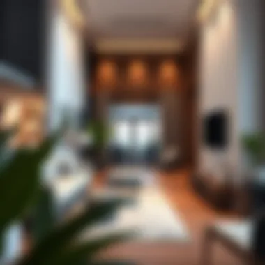 Spacious studio interior showcasing modern decor