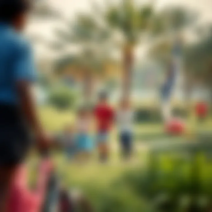 Families enjoying recreational activities in the park