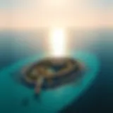 Aerial View of Private Island Aerial view of a private island in Dubai