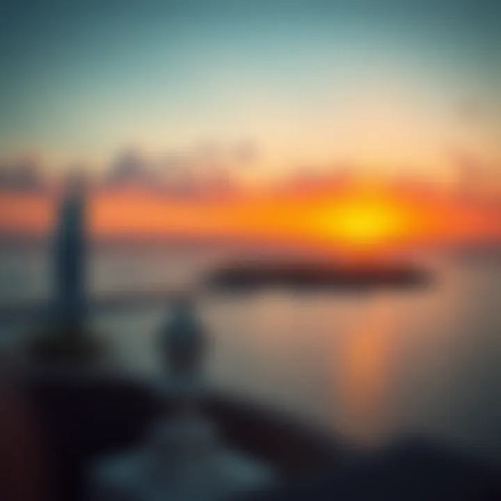 Magnificent sunset over Dubai island