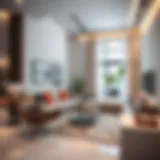 Modern living room with stylish decor